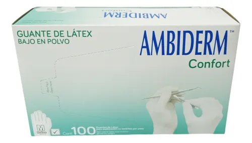 GUANTE AMBIDERM LATEX CONFORT CHICO 100PZ