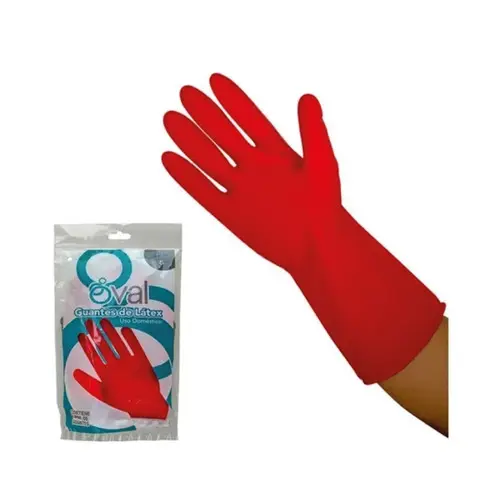 GUANTE USO DOMESTICO ROJO OVAL