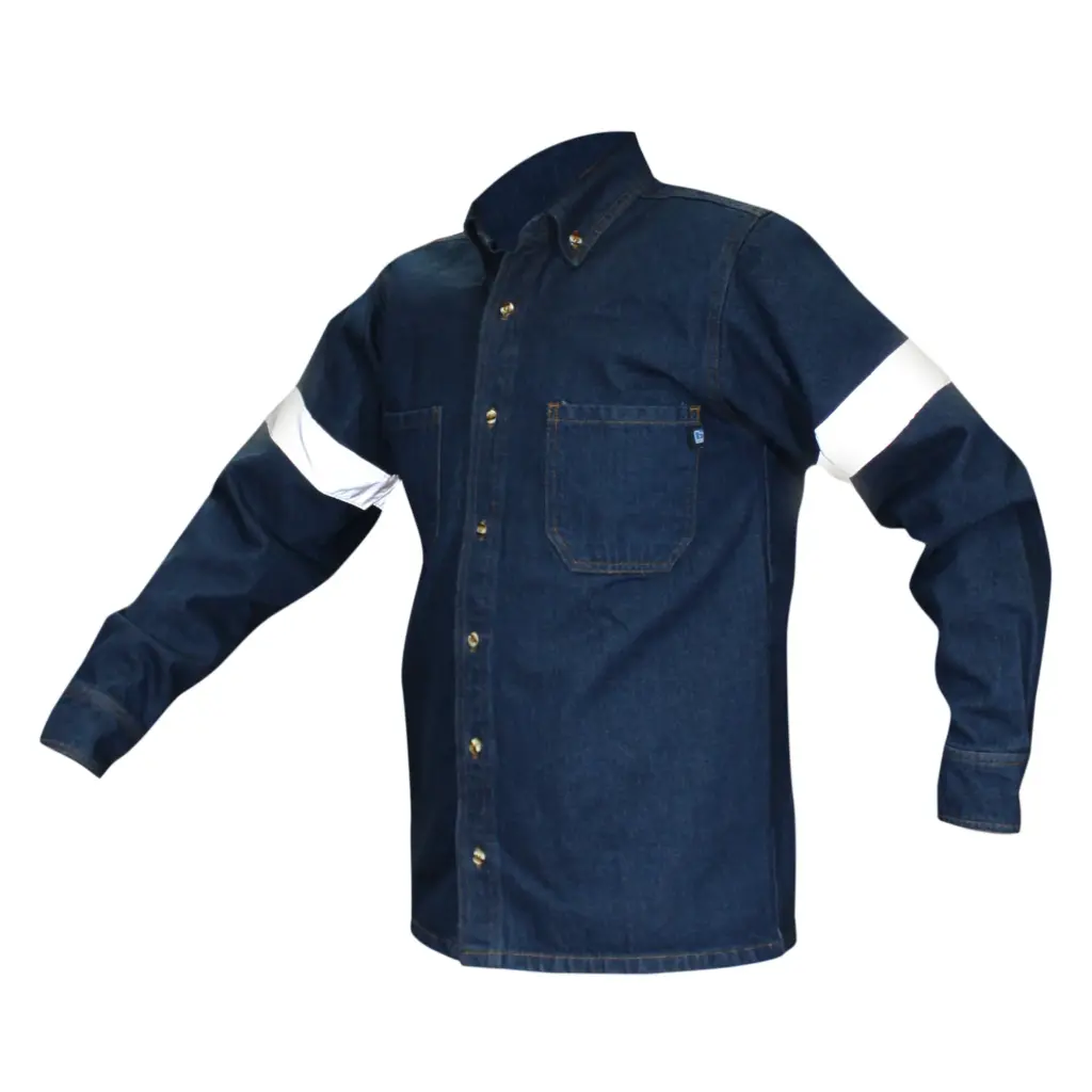 CAMISOLA MEZCLILLA REFLEJANTE GRIS MANGA LARGA 