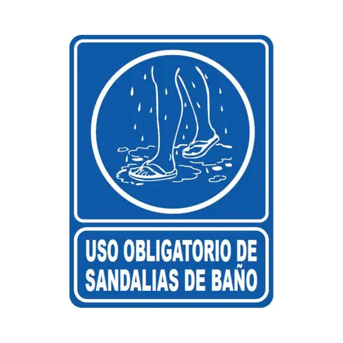 SEÑALETICA 127 USO OBLIGATORIO DE SANDALIA 28x36