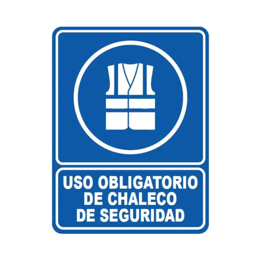 SEÑALETICA 131 USO OBL CHALECO DE SEGURIDAD 28X36