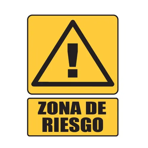 SEÑALETICA 174 ZONA DE RIESGO 28x36