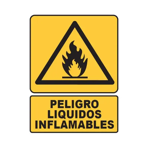 SEÑALETICA 28 PELIGRO LIQUIDOS INFLAMABLES 28x36