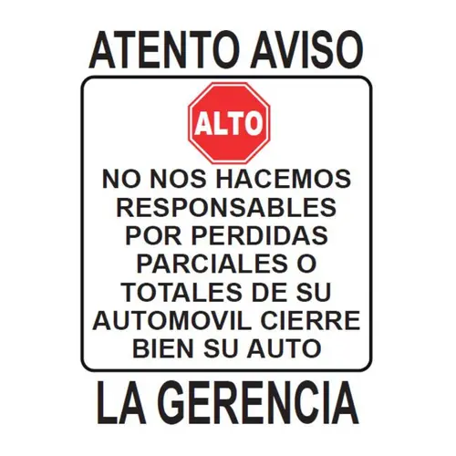 SEÑALETICA 110 ATENTO AVISO 28x36