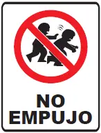 SEÑALETICA 118 NO EMPUJO 28x36