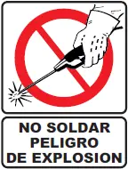 119 NO SOLDAR PELIGRO DE EXPLOSION 