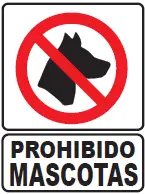 SEÑALETICA 144 PROHIBIDO MASCOTAS 28x36