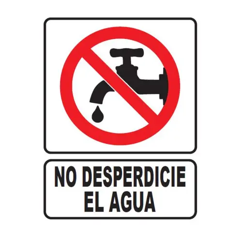 SEÑALETICA 44 NO DESPERDICIE EL AGUA 28x36