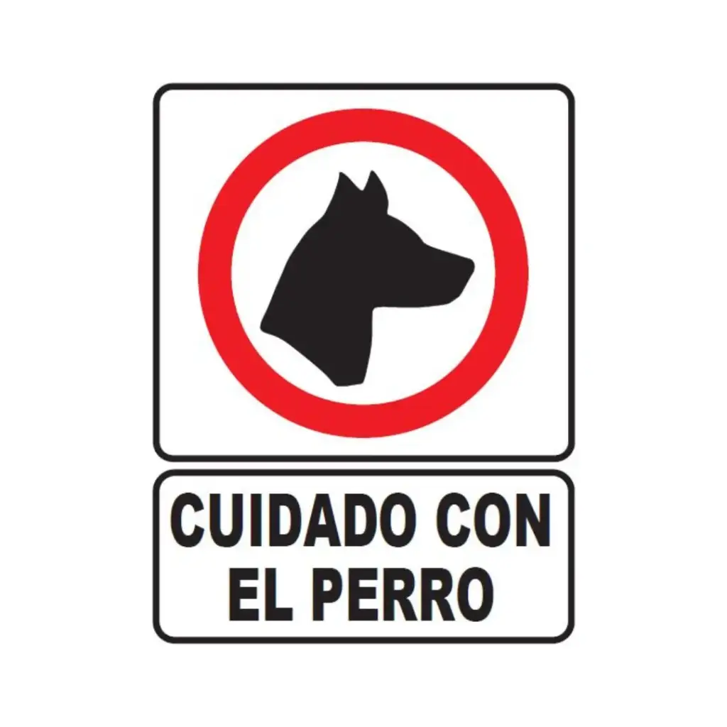 SEÑALETICA 71 CUIDADO CON EL PERRO 28x36