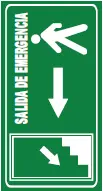 SEÑALETICA 164 SALIDA DE EMERGENCIA IZQUIERDA BAJA 