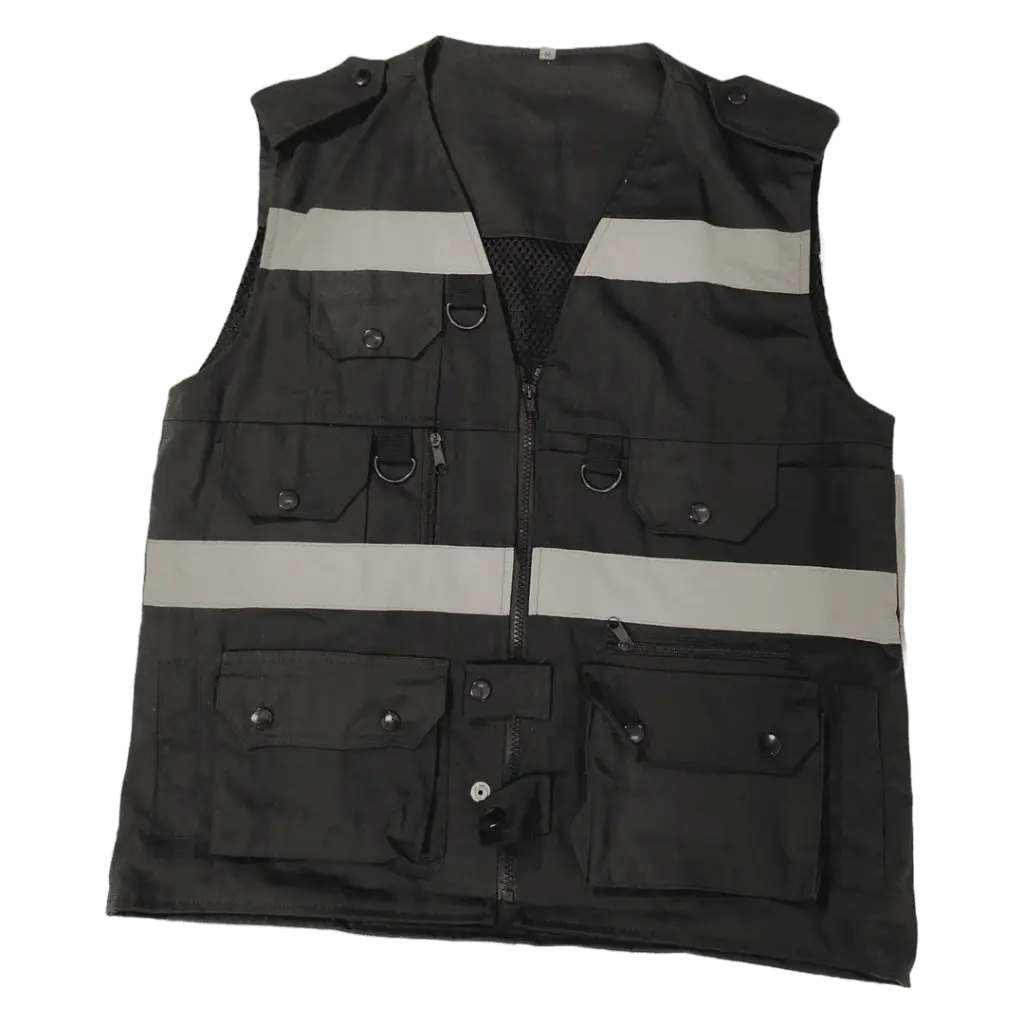 CHALECO TIPO CAZADOR NEGRO