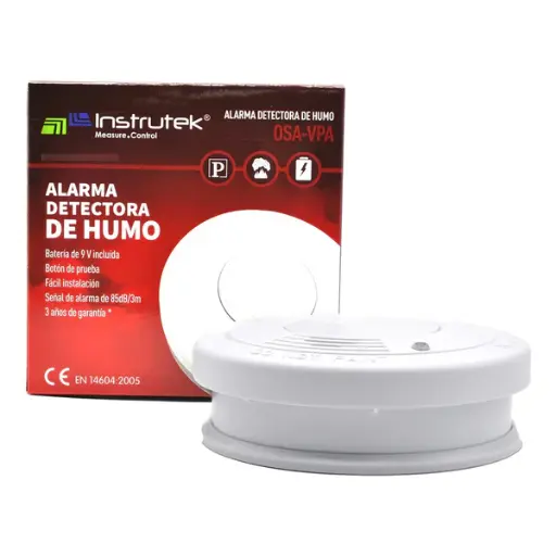 [INSTRUDETEC] DETECTOR DE HUMO 9V/85-dB/3m INSTRUTEK
