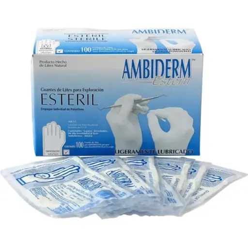 [AMBET-M] GUANTE AMBIDERM ESTÉRIL MEDIANO 100PZ