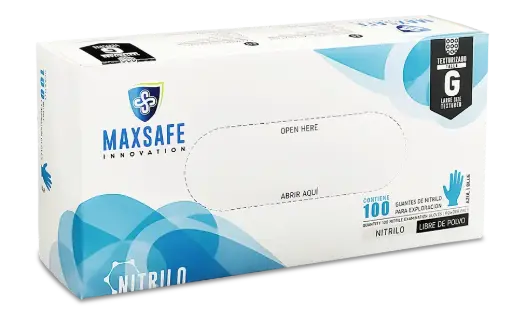 GUANTE MAXSAFE NITRILO AZUL 100PZ