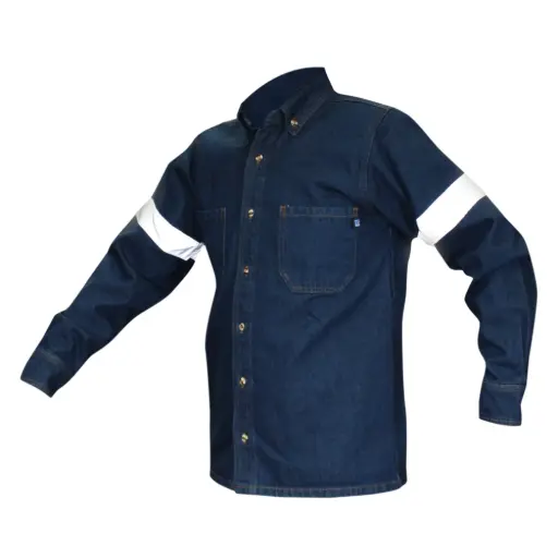 CAMISOLA MEZCLILLA REFLEJANTE GRIS MANGA LARGA 