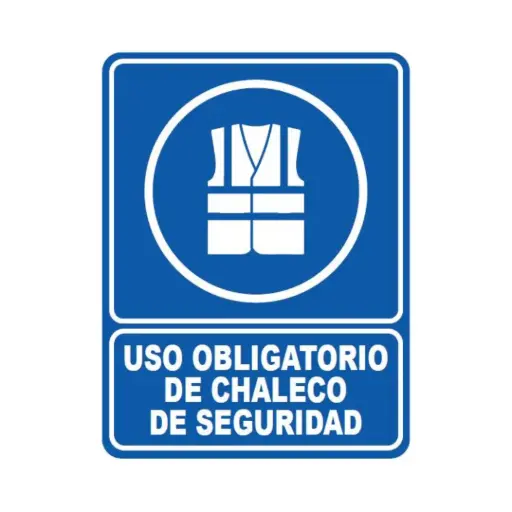 [SEÑ131-36] SEÑALETICA 131 USO OBL CHALECO DE SEGURIDAD 28X36