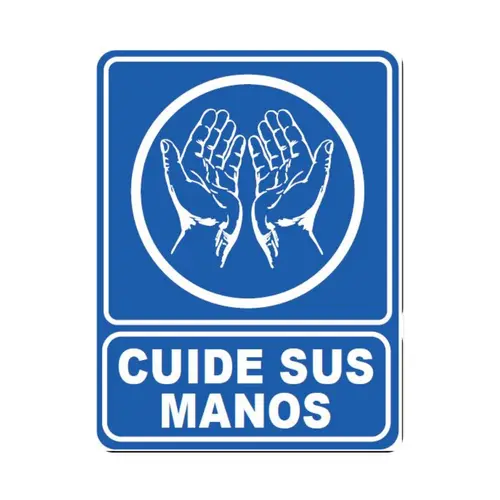 [SEÑ20-36] SEÑALETICA 20 CUIDE SUS MANOS 28x36