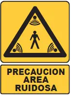 [SEÑ153-36] SEÑALETICA 153 PRECAUCION AREA RUIDOSA 28x36
