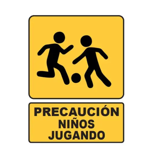 [SEÑ176-36] 176 PRECAUCION NIÑOS JUGANDO 