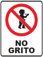 [SEÑ117-36] SEÑALETICA 117 NO GRITO 28x36