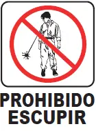 [SEÑ142-36] SEÑALETICA 142 PROHIBIDO ESCUPIR 28x36