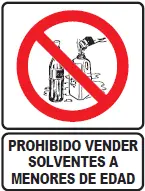 [SEÑ143-36] 143 PROH VENDER SOLVENTE A MENORES 