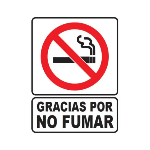 [SEÑ78-36] SEÑALETICA 78 GRACIAS POR NO FUMAR 28x36