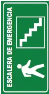 [SEÑ160-40] SEÑALETICA 160 ESCALERA DE EMERGENCIA DERECHA 20x40