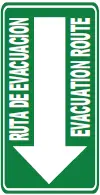 SEÑALETICA 184 RUTA DE EVAC/EVAC ROUTE IZQUIERDA