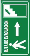 SEÑALETICA 188B SUBE RUTA DE EVACUACION DERECHA 
